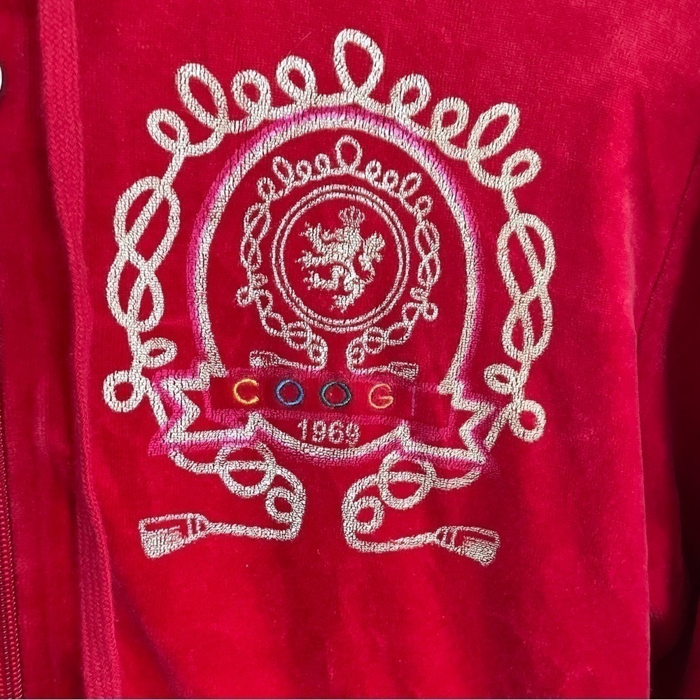 COOGI | velour zip-up hooded sweatshirt, women’s size M - Picture 7 of 12